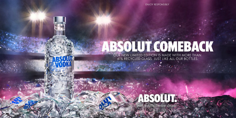 Η Absolut λανσάρει την ‘Absolut Comeback’,  ένα συλλεκτικό μπουκάλι που γιορτάζει την ανακύκλωση